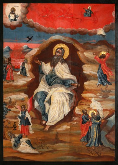 Le Prophète Élie dans le désert, fin 18ème siècle - Anonymous Russian icon painter