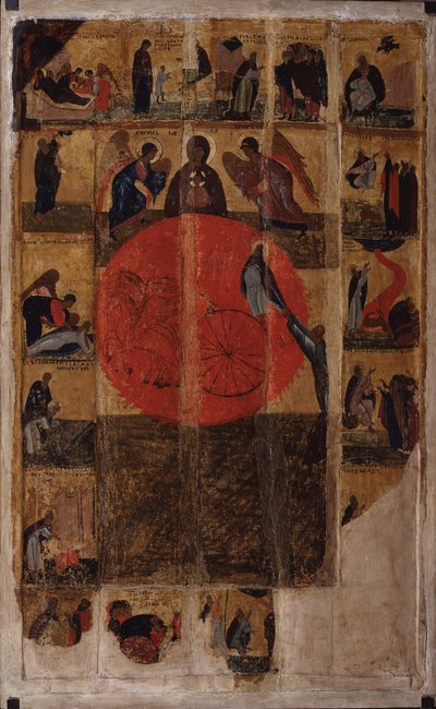 Le prophète Élie avec des scènes de sa vie, fin du 14e siècle - Anonymous Russian icon painter