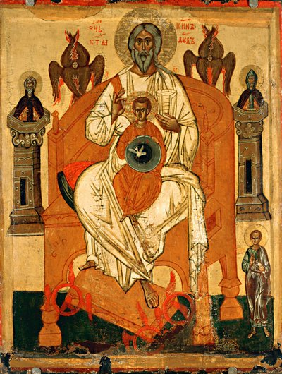 Trinité avec les Saints, début du 15e siècle - Anonymous Russian icon painter