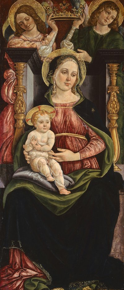 Vierge et Enfant en trône avec deux anges tenant une couronne, 1505-1515 - Ansano Ciampanti