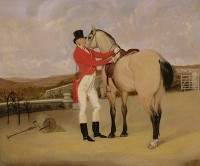 James Taylor Wray de la chasse de Bedale avec son cheval de chasse - Anson A. Martin