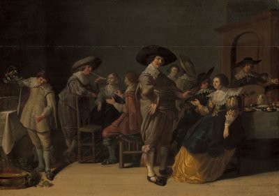 Compagnie distinguée dans une pièce - Anthonie Palamedesz (manner of)