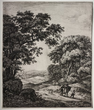 Six grands paysages verticaux avec des scènes de l