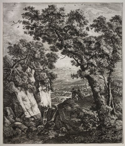 Six grands paysages verticaux avec des scènes de l