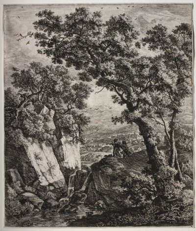 Six grands paysages verticaux avec des scènes de l