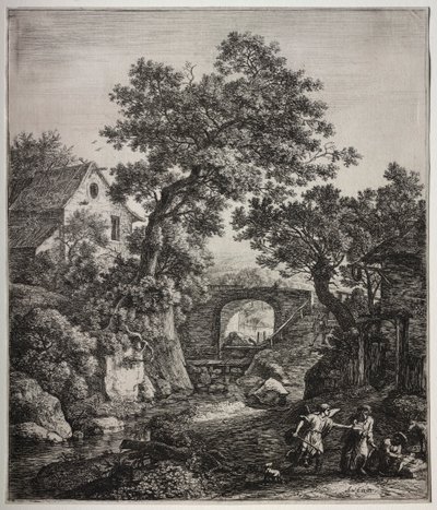 Six grands paysages verticaux avec des scènes de l