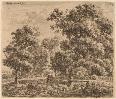 Paysage boisé avec un pont - Anthonie Waterloo