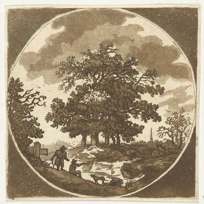 Paysage avec pêcheur - Anthonie van den Bos