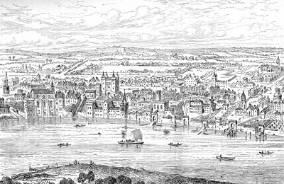Londres de Temple Bar à Charing Cross, 1543 - Anthonis van den Wyngaerde