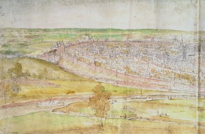 Vue panoramique de Bruxelles, 16ème siècle - Anthonis van den Wyngaerde