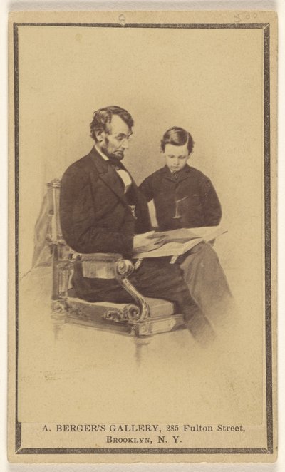 Le président Lincoln lisant la Bible à son fils Tad - Anthony Berger