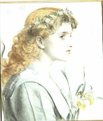 Mai, 1902 (crayon de couleur) (un des 4) - Anthony Frederick Augustus Sandys