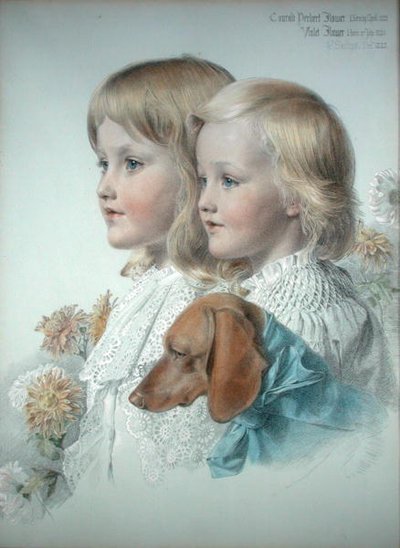 Portrait de Conrad et Violet Flower - Anthony Frederick Augustus Sandys