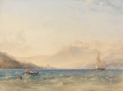 La tête du Loch Fyne, avec le château de Dindarra - Anthony Vandyke Copley Fielding