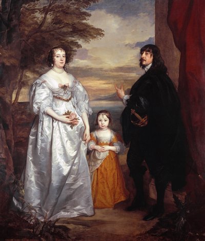 Portrait de groupe de James Stanley, Lord Strange (1607-1651), Charlotte de La Trémoille (1599-1664) et Lady Henrietta Maria Stanley (1630-1685) - Anthony van Dyck