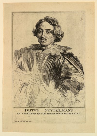 Portrait de Justus Sustermans, des Icones Principum Virorum - Anthony van Dyck
