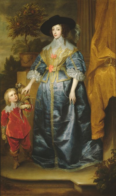 Reine Henriette Marie et son nain Sir Jeffrey Hudson, vers 1633 - Anthony van Dyck