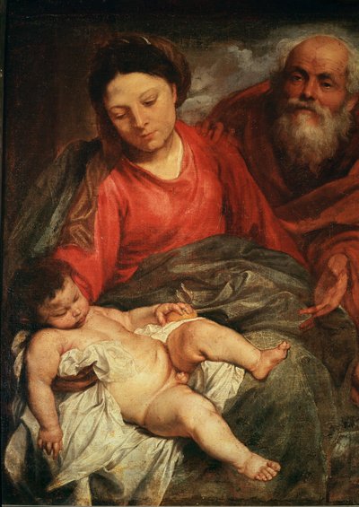 La Sainte Famille (peinture sur toile) - Anthony van Dyck