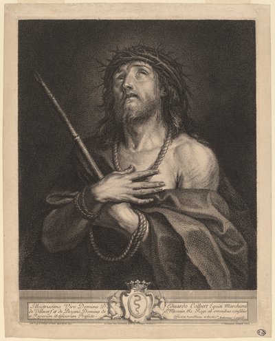 Christ en homme de douleurs - Antoine Coypel, finished in engraving by Charles Simonneau