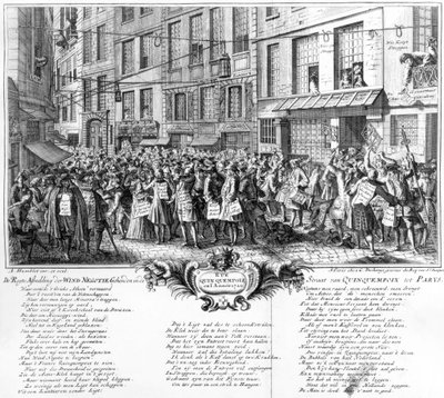 Investisseurs devant le siège de la Banque Royale dans la Rue Quincampoix, Paris, 1720 - Antoine Humblot