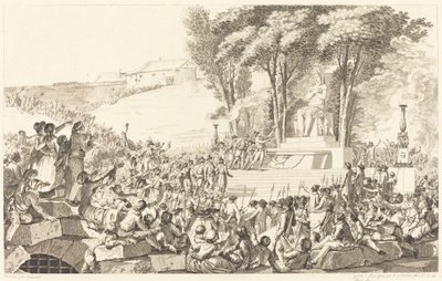 La Fontaine de la Régénération sur les débris de la Bastille, le 10 avril 1793 - Antoine Jean Duclos after Charles Monnet