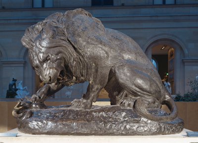 Lion avec un serpent ... - Antoine Louis Barye