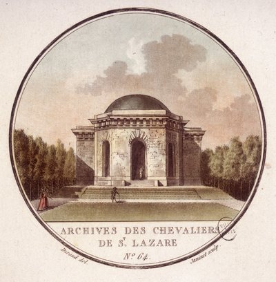 Archives des chevaliers de Saint Lazare à Paris. Dans les vues pittoresques des principaux bâtiments de Paris par Sergeant - Antoine Louis Francois Sergent Marceau