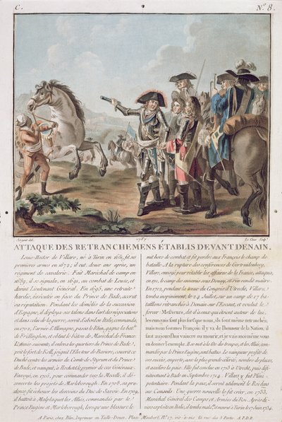 Attaque des tranchées établies devant Denain, 1712, gravée par Louis Le Coeur, 1787 - Antoine Louis Francois Sergent Marceau