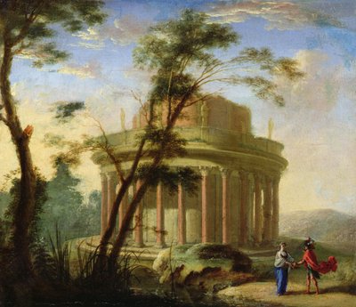 Paysage avec un temple ancien - Antoine Pierre the Younger Patel