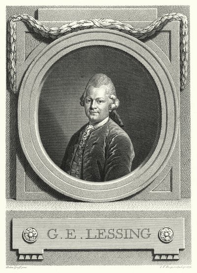 Gotthold Ephraim Lessing, philosophe, écrivain et dramaturge des Lumières allemandes (gravure) - Anton (after) Graff