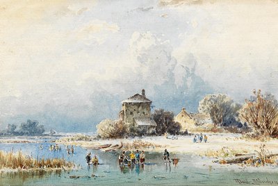Un gué sous un ciel nuageux - Anton Doll