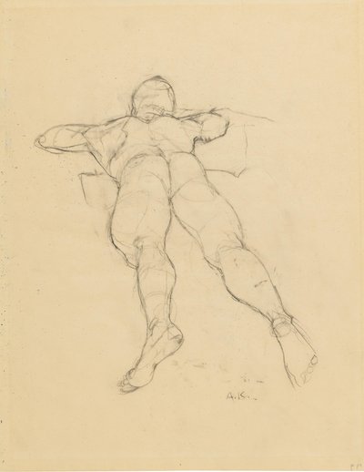 Anton Kolig Nu masculin couché de dos - Anton Kolig