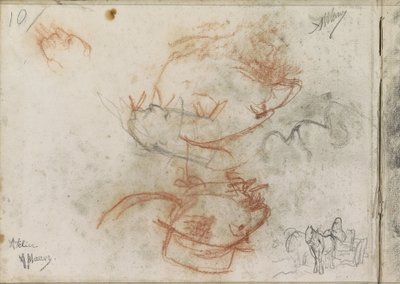Cheval et chariot et têtes d