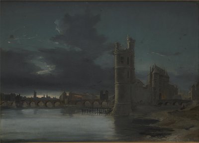 Tour Saint-Jacques et Notre-Dame, Paris. Soir - Anton Melbye