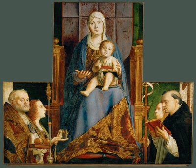 Sainte Marie et son enfant avec les saints Nicolas de Bari, Anastasie, Ursule, Dominique et Hélène - Antonello da Messina