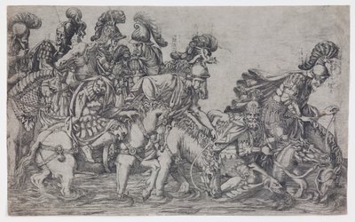 Huit cavaliers traversant une rivière - Antonio Fantuzzi