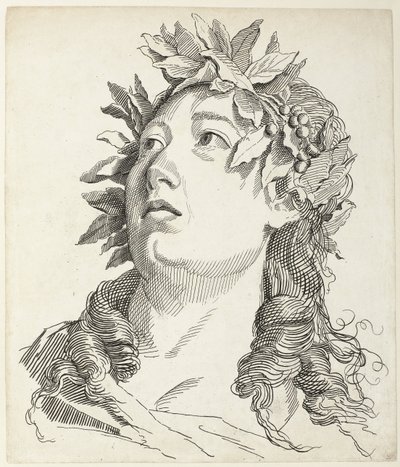 Tête de femme avec couronne de laurier - Antonio Giuseppe Barbazza