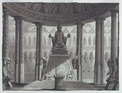 Conception de scène, temple oriental - Antonio Giuseppe Basoli