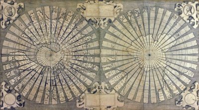 Carte du monde colorée en deux hémisphères - Antonio & Kremer Gerard & Cimerlini Giovanni Paolo (16th century) Florianus