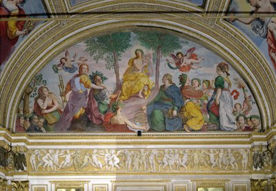 La Galerie des Glaces, Apollon et les Muses (fresque) - Antonio Maria Viani