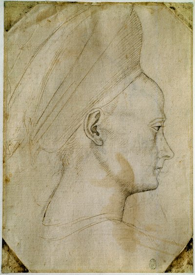 Tête de jeune femme, de profil à droite - Antonio Pisanello