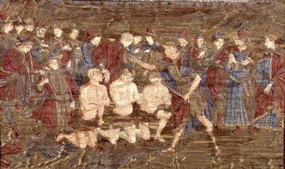 Le baptême des néophytes, tapisserie représentant des scènes de la vie de Saint Jean-Baptiste (textile) - Antonio Pollaiuolo
