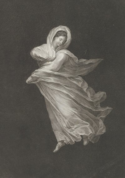 Une bacchante portant des draperies flottantes, regardant vers le bas, bras droit plié et bras gauche..., vers 1795-1847 - Antonio Ricciani