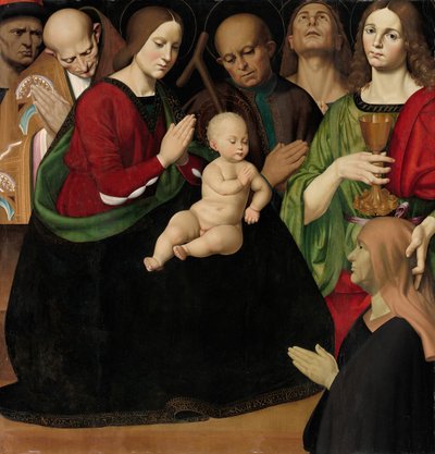 La Sainte Famille avec quatre saints et une donatrice, vers 1510 - Antonio Rimpacta
