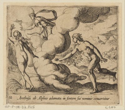 Aréthuse poursuivie par Alphée - Antonio Tempesta