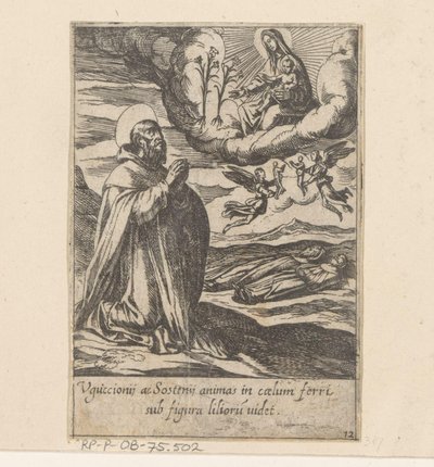 Saint Philippe prie pour les âmes de deux frères (La Vie de Philippe Benitius) - Antonio Tempesta