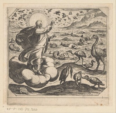 Dieu crée les oiseaux et les poissons - Antonio Tempesta