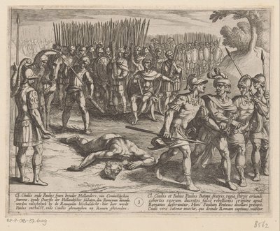 Julius Civilis est arrêté et son frère Paulus est décapité (série De Bataafse oorlogen tegen de Romeinen) - Antonio Tempesta