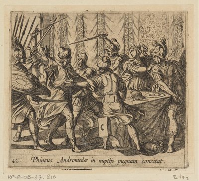 Phinée perturbe le mariage de Persée et Andromède - Antonio Tempesta