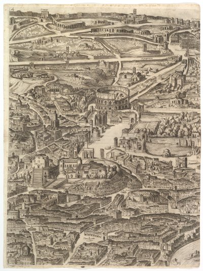 Plan de la ville de Rome. Partie 4 avec la Santa Maria in Aracoeli, le Forum Romanum - Antonio Tempesta